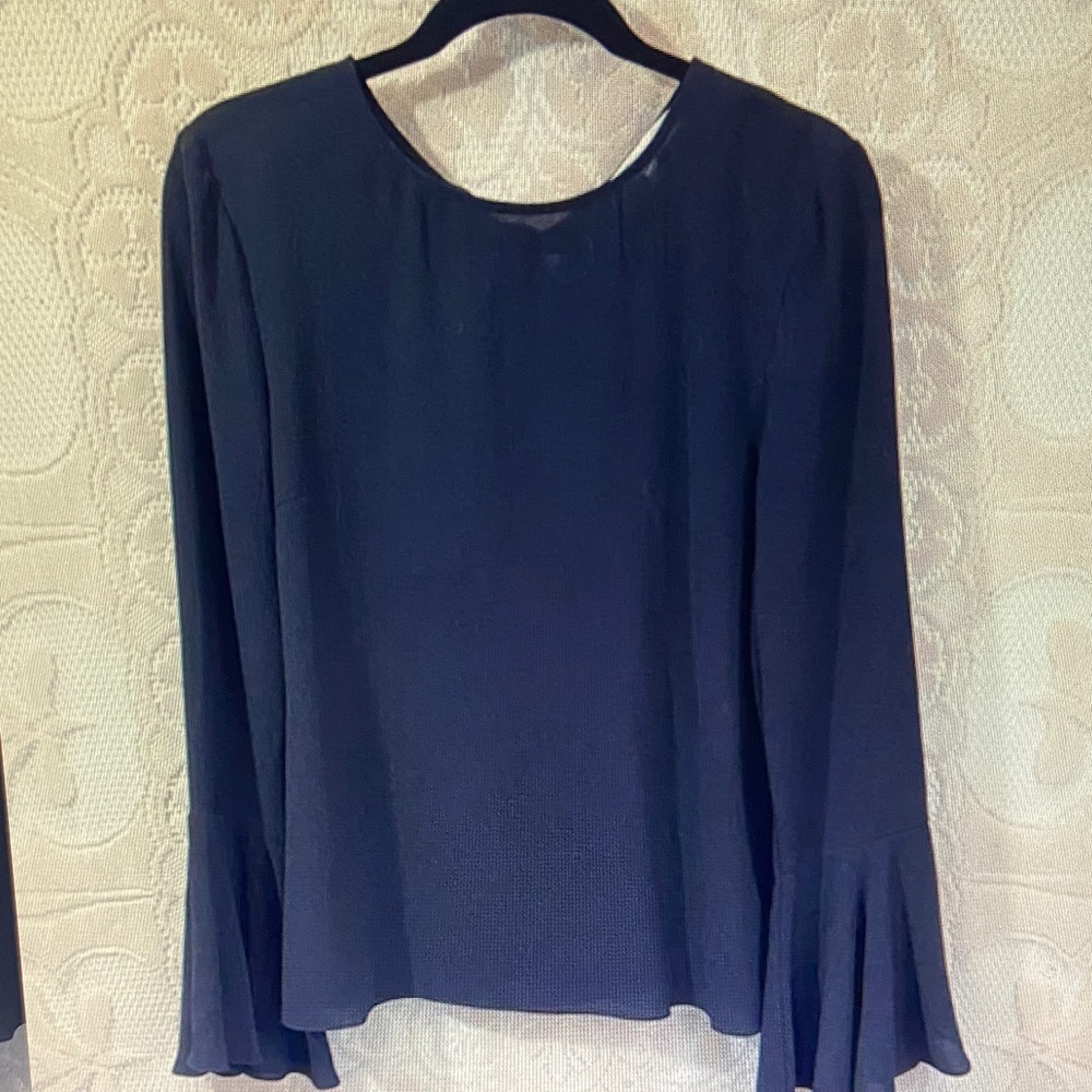 Wayf Black Blouse with Flared Sleeves